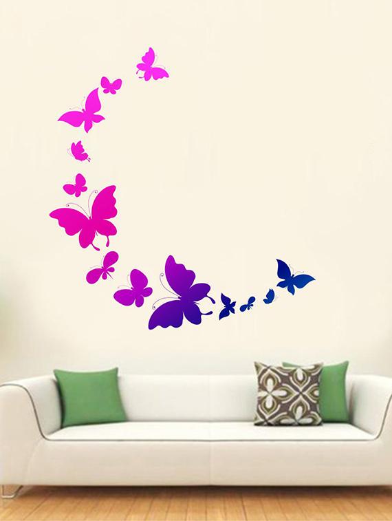Rawpockets Wall Decals ' Butterfly Wall Sticker ' Wall stickers (PVC Vinyl) Multicolour - 15733630 - Zoom Image - 1