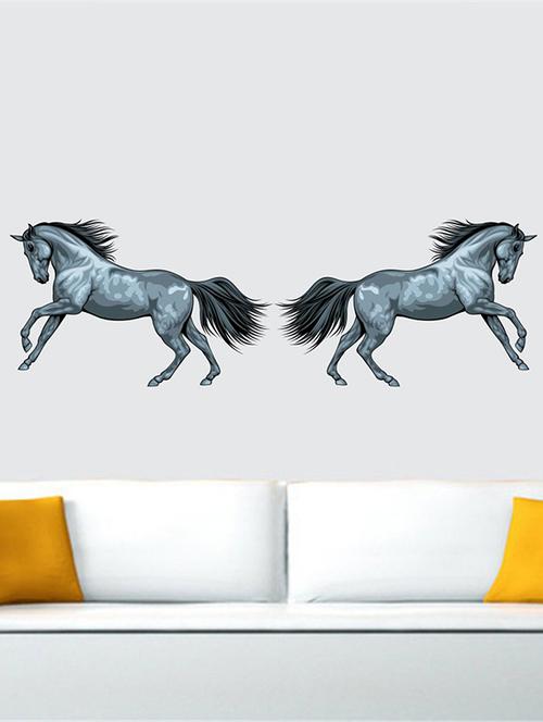 Rawpockets Wall Decals ' Duo Horses Wall Sticker ' Wall stickers (PVC Vinyl) Multicolour - 15733634 - Standard Image - 1
