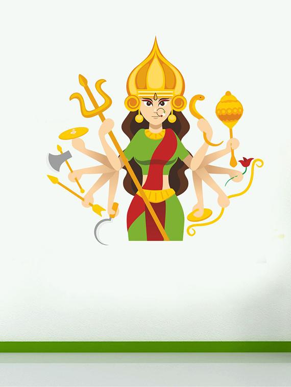 Rawpockets Wall Decals ' Goddess Kali Wall Sticker ' Wall stickers (PVC Vinyl) Multicolour - 15733637 - Zoom Image - 1