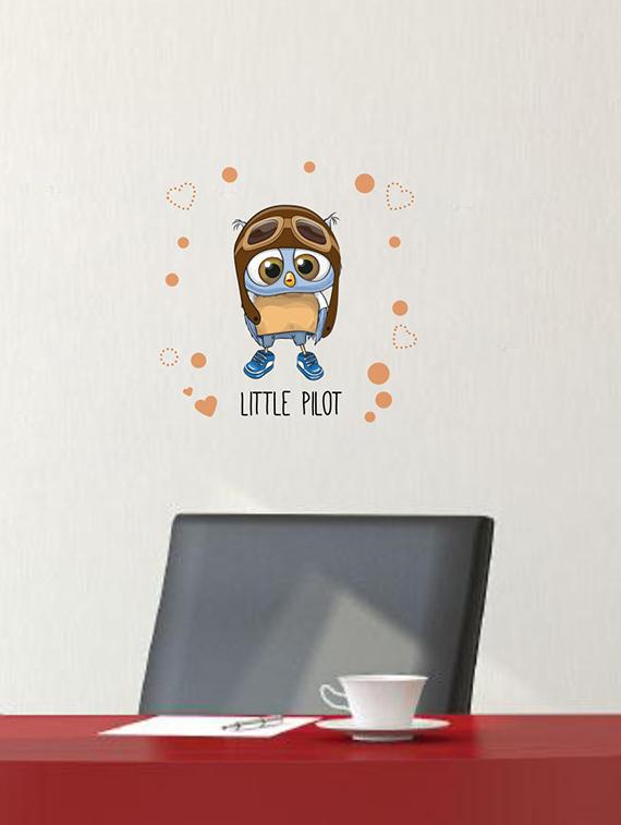 Rawpockets Wall Decals ' Little Pilot Wall Sticker ' Wall stickers (PVC Vinyl) Multicolour - 15733642 - Zoom Image - 1
