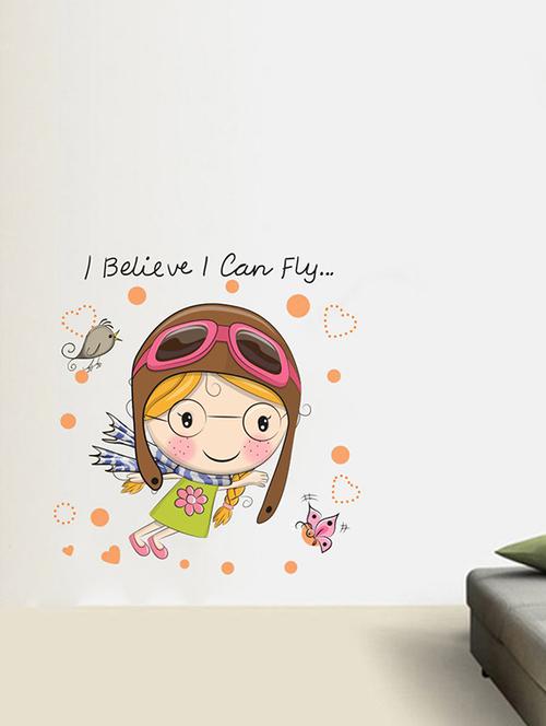 Rawpockets Wall Decals ' I Believe I can Fly Wall Sticker ' Wall stickers (PVC Vinyl) Multicolour - 15733644 - Standard Image - 1