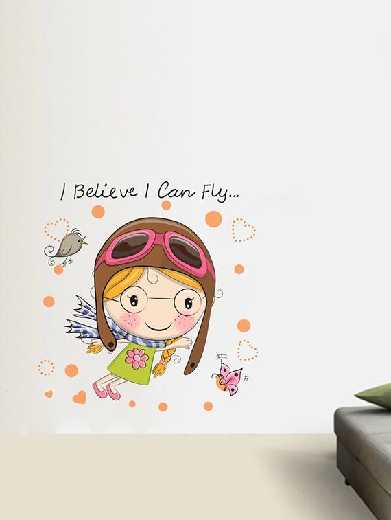 Rawpockets Wall Decals ' I Believe I can Fly Wall Sticker ' Wall stickers (PVC Vinyl) Multicolour - 15733644 - Zoom Image - 1