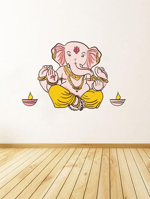 Rawpockets Wall Decals ' Cute Lord Ganesha Wall Sticker ' Wall stickers (PVC Vinyl) Multicolour - 15733673 - Standard Image - 1