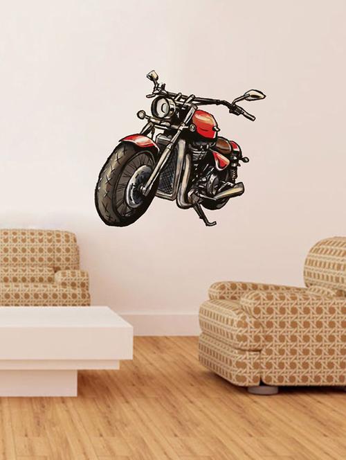 rawpockets wall decals ' motor bike wall sticker ' wall stickers (pvc vinyl) multicolour - 15733675 - Very Small Image - 1