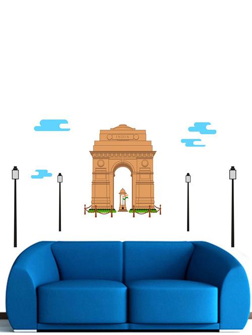 Rawpockets Wall Decals ' India Gate Wall Sticker ' Wall stickers (PVC Vinyl) Multicolour - 15733677 - Standard Image - 1