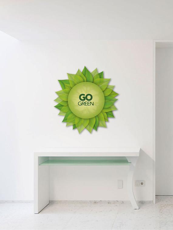 Rawpockets Wall Decals ' Go Green Wall Sticker ' Wall stickers (PVC Vinyl) Multicolour - 15733678 - Zoom Image - 1