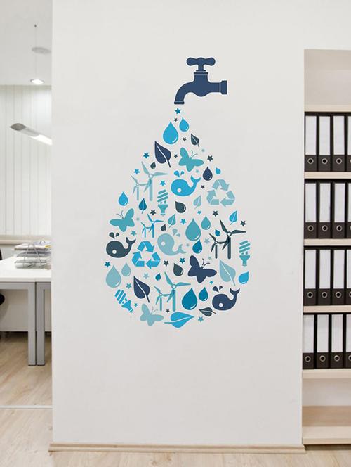 Rawpockets Wall Decals ' Save Energy Go Green Wall Sticker ' Wall stickers (PVC Vinyl) Multicolour - 15733681 - Standard Image - 1