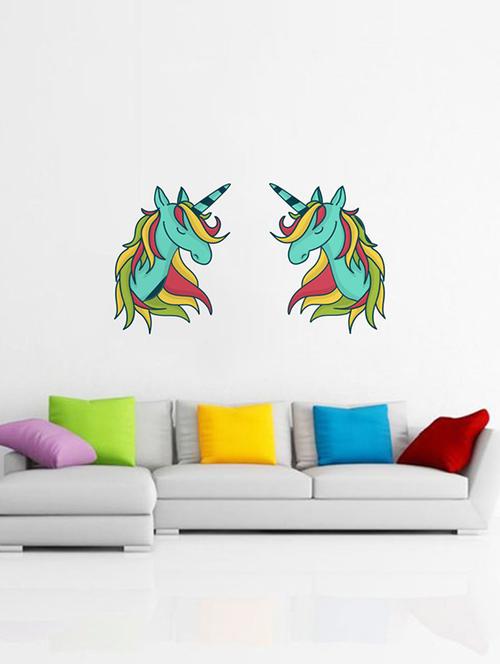 Rawpockets Wall Decals ' Colorful Unicorns Wall Sticker ' Wall stickers (PVC Vinyl) Multicolour - 15733682 - Standard Image - 1