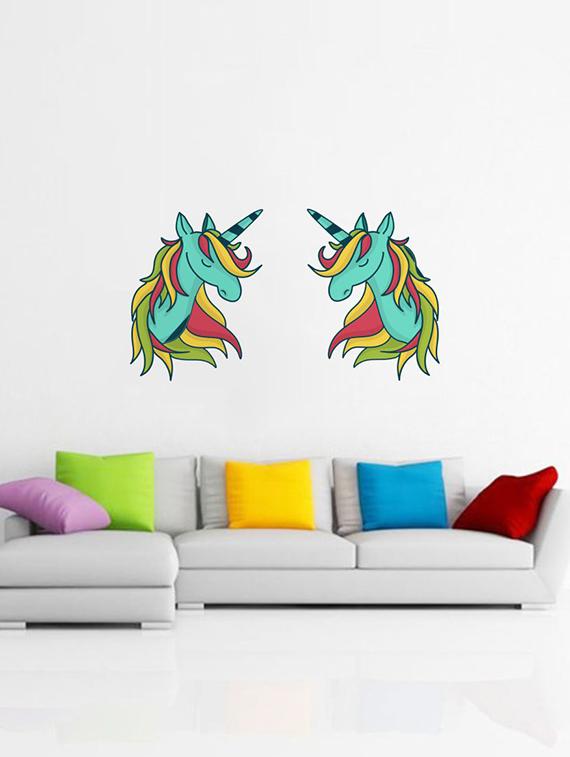 Rawpockets Wall Decals ' Colorful Unicorns Wall Sticker ' Wall stickers (PVC Vinyl) Multicolour - 15733682 - Zoom Image - 1