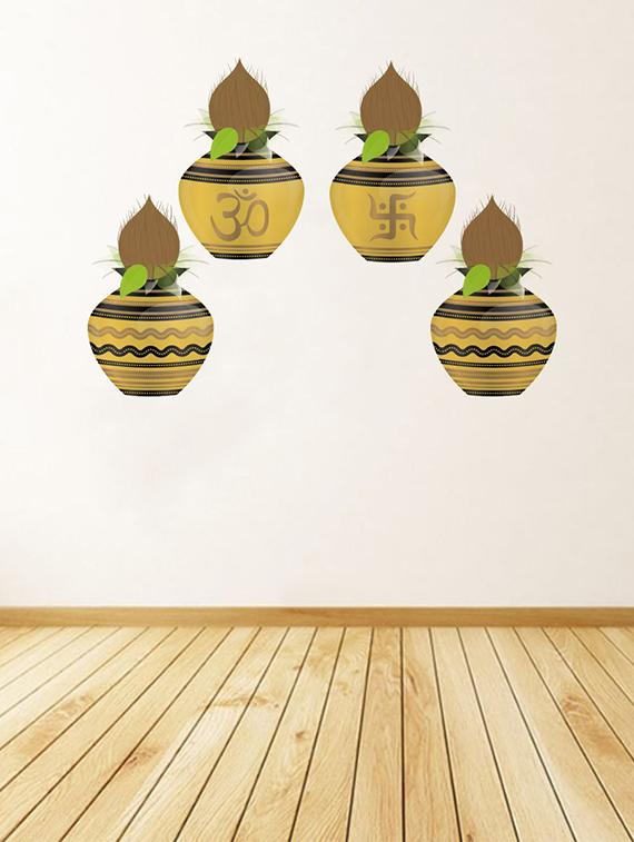 Rawpockets Wall Decals ' Kalash Positive Vibes Wall Sticker ' Wall stickers (PVC Vinyl) Multicolour - 15733685 - Zoom Image - 1