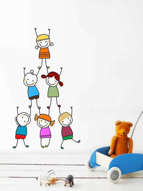 rawpockets wall decals ' kids pencil drawing wall sticker ' wall stickers (pvc vinyl) multicolour - 15733687 - Very Small Image - 1