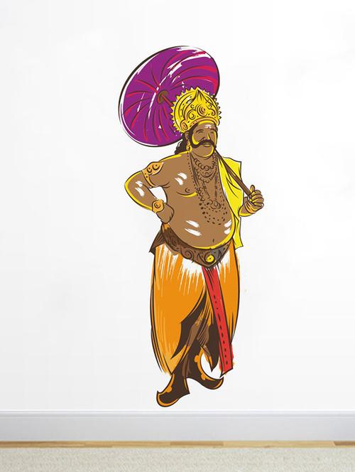 rawpockets wall decals ' maharaja wall sticker ' wall stickers (pvc vinyl) multicolour - 15733688 - Very Small Image - 1