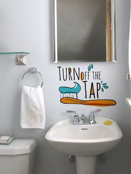 rawpockets wall decals ' turn off the tap wall sticker ' wall stickers (pvc vinyl) multicolour - 15733690 - Very Small Image - 1