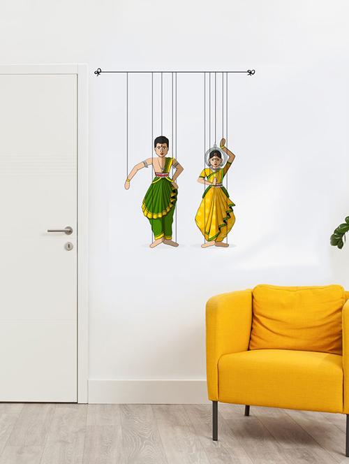 Rawpockets Wall Decals ' Rajasthani Puppet Dance Wall Sticker ' Wall stickers (PVC Vinyl) Multicolour - 15733702 - Standard Image - 1