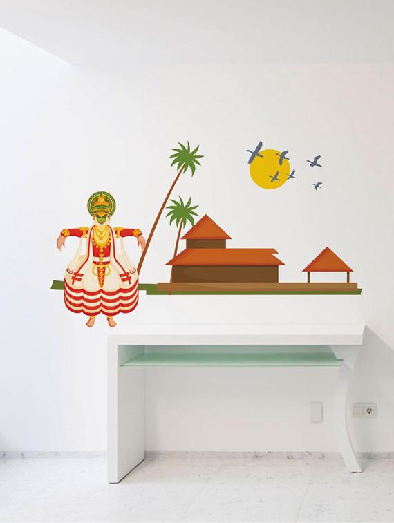 Rawpockets Wall Decals ' Kerala -God's Own Country Wall Sticker ' Wall stickers (PVC Vinyl) Multicolour - 15733704 - Zoom Image - 1