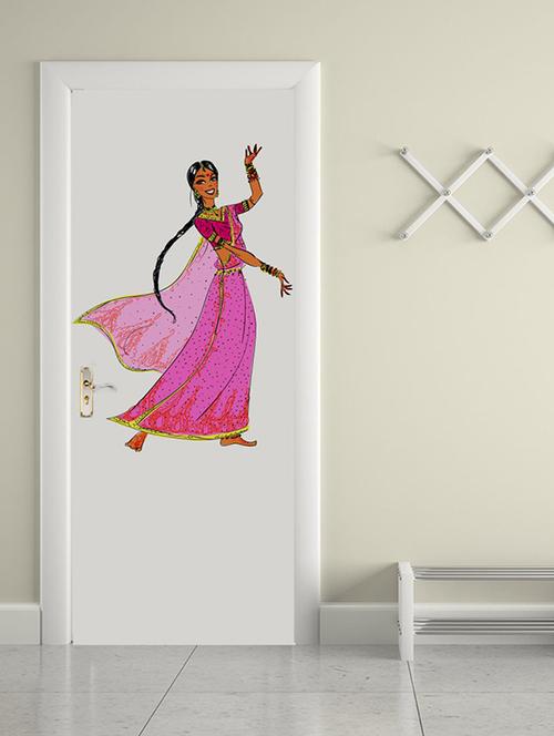 Rawpockets Wall Decals ' East Indian Ethnic Dance Wall Sticker ' Wall stickers (PVC Vinyl) Multicolour - 15733706 - Standard Image - 1