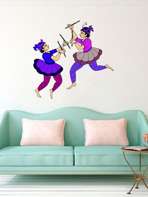 Rawpockets Wall Decals ' Garba Dance Wall Sticker ' Wall stickers (PVC Vinyl) Multicolour - 15733710 - Standard Image - 1
