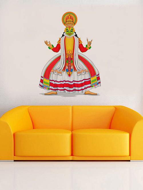 Rawpockets Wall Decals ' Kathakali Classical Dance Position Wall Sticker ' Wall stickers (PVC Vinyl) Multicolour - 15733711 - Standard Image - 1