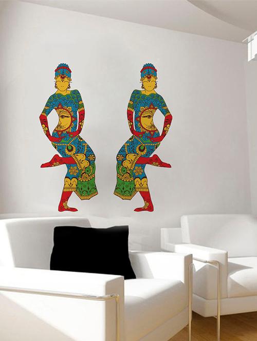 Rawpockets Wall Decals ' Decorative Classical Dance Wall Sticker ' Wall stickers (PVC Vinyl) Multicolour - 15733721 - Standard Image - 1