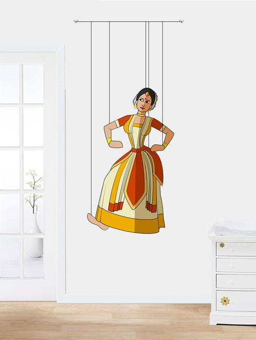 Rawpockets Wall Decals ' Sattriya Puppet Dance ' Wall stickers (PVC Vinyl) Multicolour - 15733731 - Standard Image - 1