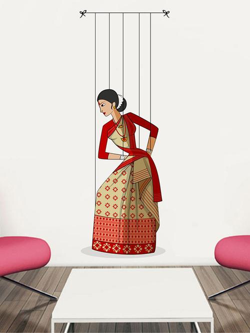 Rawpockets Wall Decals ' Bihu Puppet Dance ' Wall stickers (PVC Vinyl) Multicolour - 15733732 - Standard Image - 1