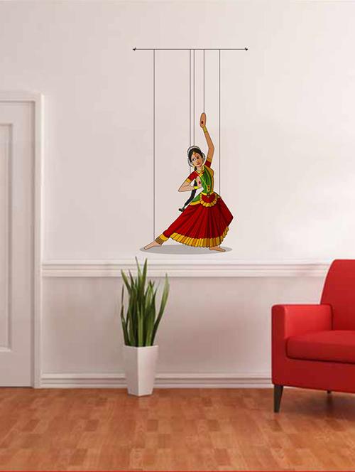 Rawpockets Wall Decals ' Kuchipudi Puppet Dance ' Wall stickers (PVC Vinyl) Multicolour - 15733733 - Standard Image - 1