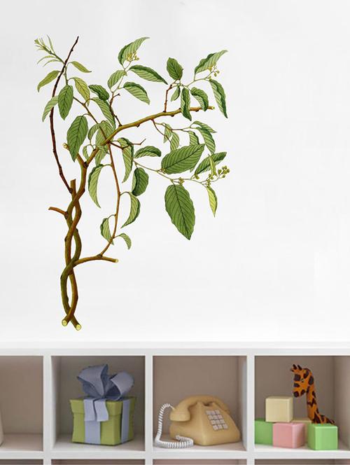 rawpockets wall decals ' green tree ' wall stickers (pvc vinyl) multicolour - 15733740 - Very Small Image - 1