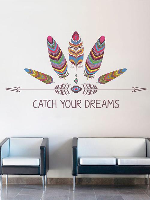 Rawpockets Wall Decals ' Catch Your Dreams ' Wall stickers (PVC Vinyl) Multicolour - 15733741 - Standard Image - 1
