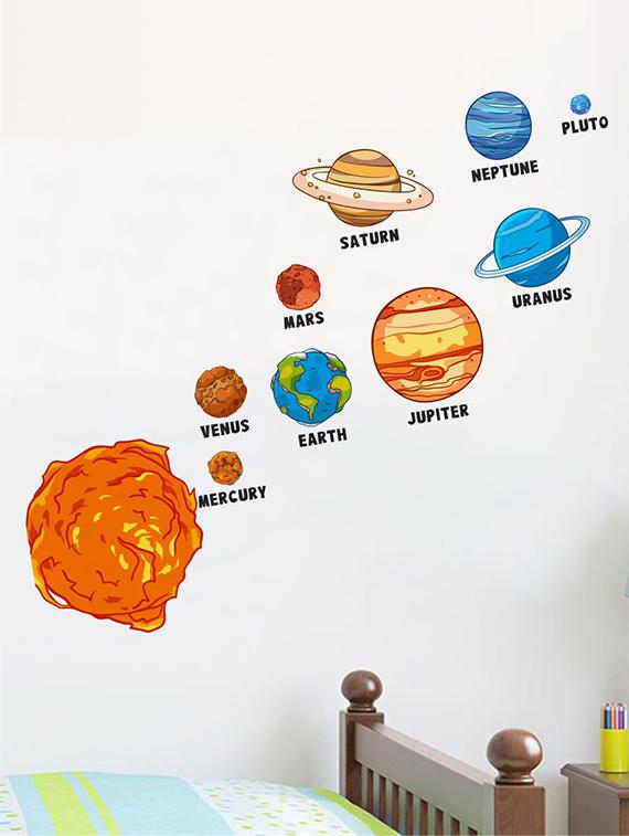 Rawpockets Wall Decals ' Planets ' Wall stickers (PVC Vinyl) Multicolour - 15733746 - Zoom Image - 1