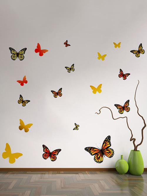 Rawpockets Wall Decals ' Butterfly Family ' Wall stickers (PVC Vinyl) Multicolour - 15733747 - Standard Image - 1