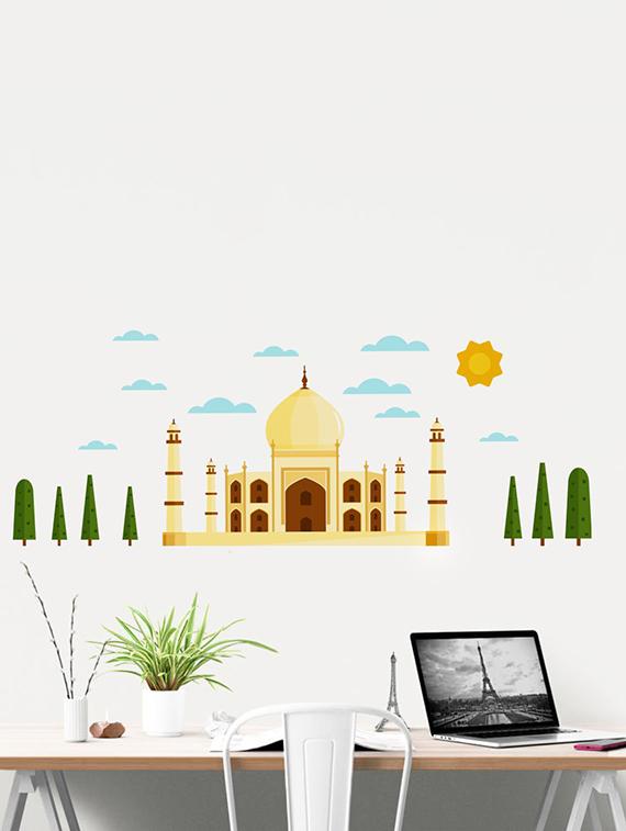 Rawpockets Wall Decals ' Tajmahal ' Wall stickers (PVC Vinyl) Multicolour - 15733749 - Zoom Image - 1