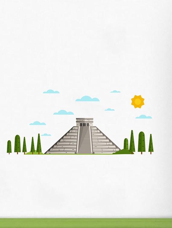 Rawpockets Wall Decals ' Pyramid ' Wall stickers (PVC Vinyl) Multicolour - 15733751 - Zoom Image - 1