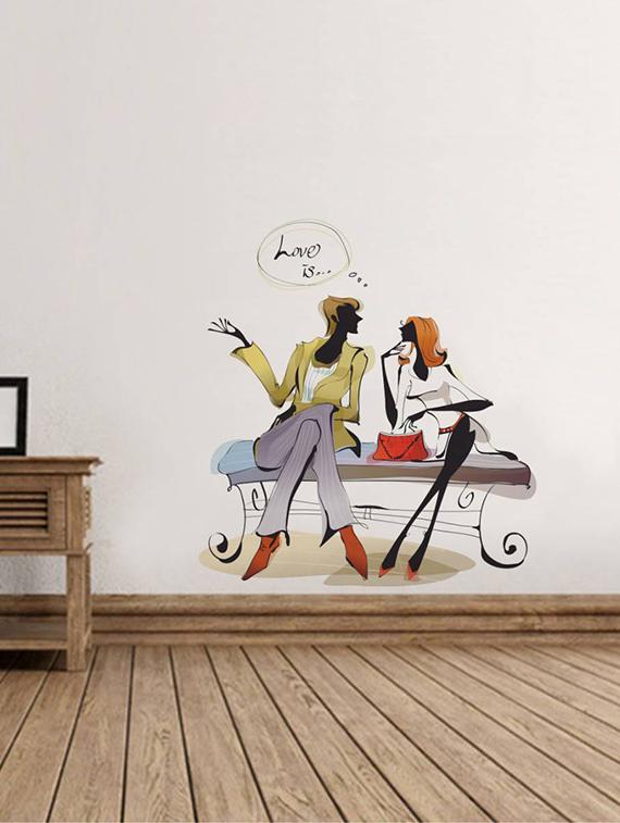 Rawpockets Wall Decals ' Love Couples ' Wall stickers (PVC Vinyl) Multicolour - 15733755 - Zoom Image - 1