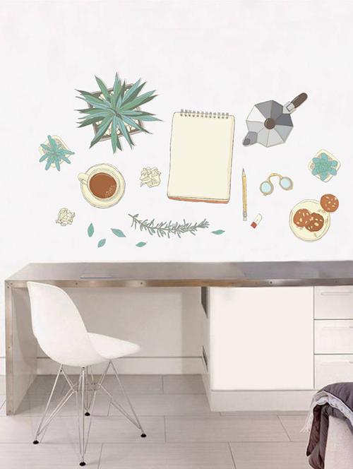 Rawpockets Wall Decals ' Tea Time ' Wall stickers (PVC Vinyl) Multicolour - 15733756 - Standard Image - 1