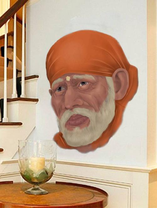 Rawpockets Wall Decals ' Sai Baba God ' Wall stickers (PVC Vinyl) Multicolour - 15733758 - Standard Image - 1