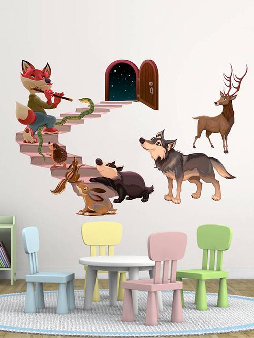 Rawpockets Wall Decals ' Wild Animals Kingdom ' Wall stickers (PVC Vinyl) Multicolour - 15733759 - Standard Image - 1