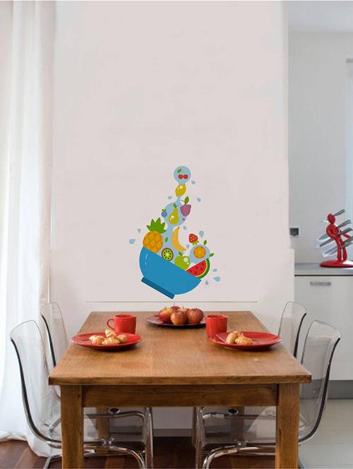 rawpockets wall decals ' decorative fruit bowl ' wall stickers (pvc vinyl) multicolour - 15733763 - Very Small Image - 1