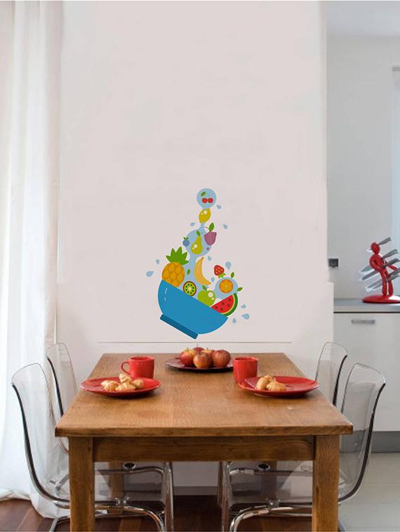 Rawpockets Wall Decals ' Decorative Fruit Bowl ' Wall stickers (PVC Vinyl) Multicolour - 15733763 - Zoom Image - 1