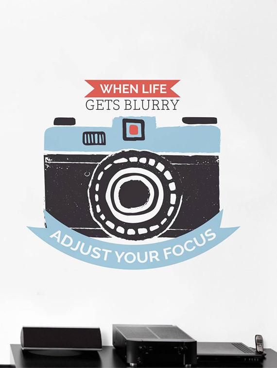 Rawpockets Wall Decals ' Camera Quote ' Wall stickers (PVC Vinyl) Multicolour - 15733765 - Zoom Image - 1
