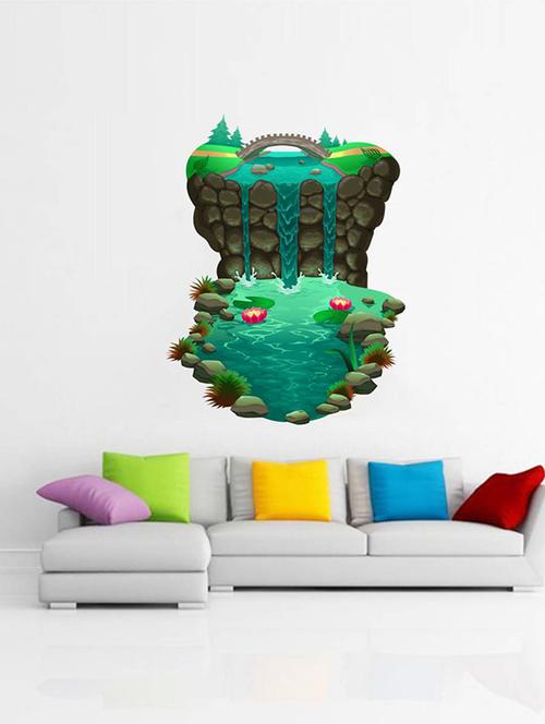 Rawpockets Wall Decals ' Decorative Fountain ' Wall stickers (PVC Vinyl) Multicolour - 15733773 - Standard Image - 1