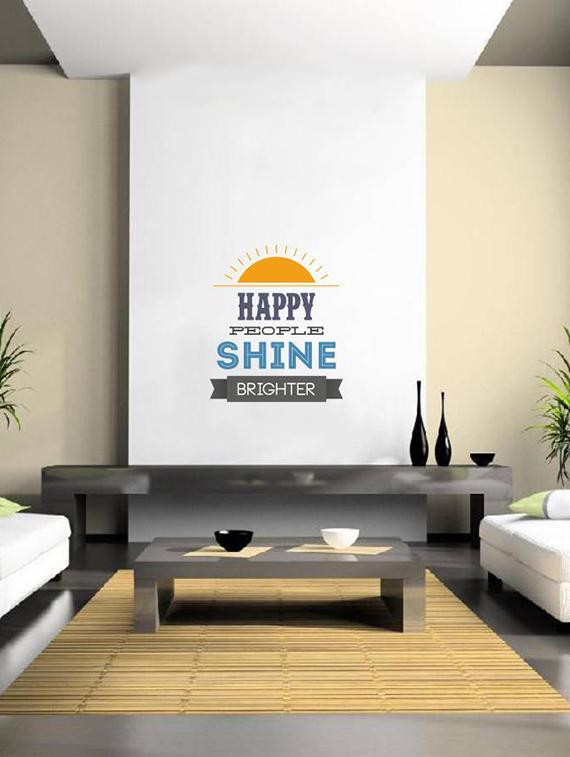 Rawpockets Wall Decals ' Happe People Quote ' Wall stickers (PVC Vinyl) Multicolour - 15733783 - Zoom Image - 1