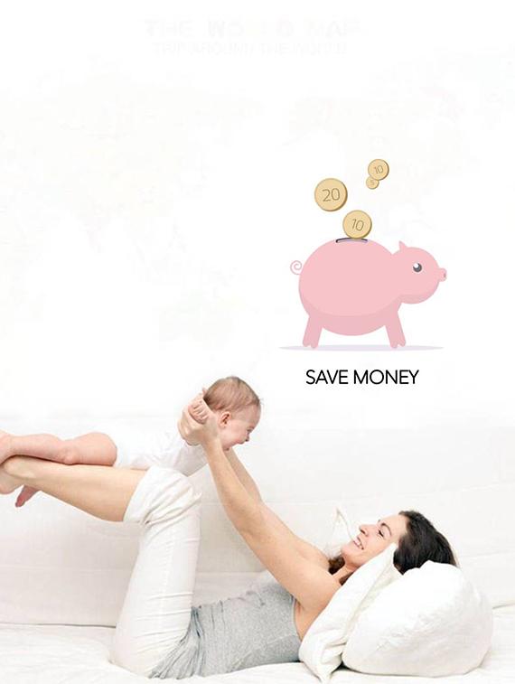 Rawpockets Wall Decals ' Save Money Cartoon ' Wall stickers (PVC Vinyl) Multicolour - 15733784 - Zoom Image - 1