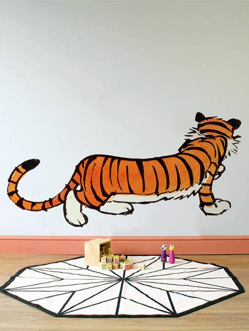 rawpockets wall decals ' calvin and hobbes tiger ' wall stickers (pvc vinyl) multicolour - 15733785 - Very Small Image - 1