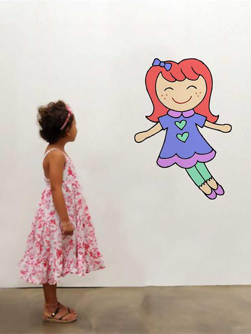 Rawpockets Wall Decals ' Cute Girl ' Wall stickers (PVC Vinyl) Multicolour - 15733790 - Standard Image - 1