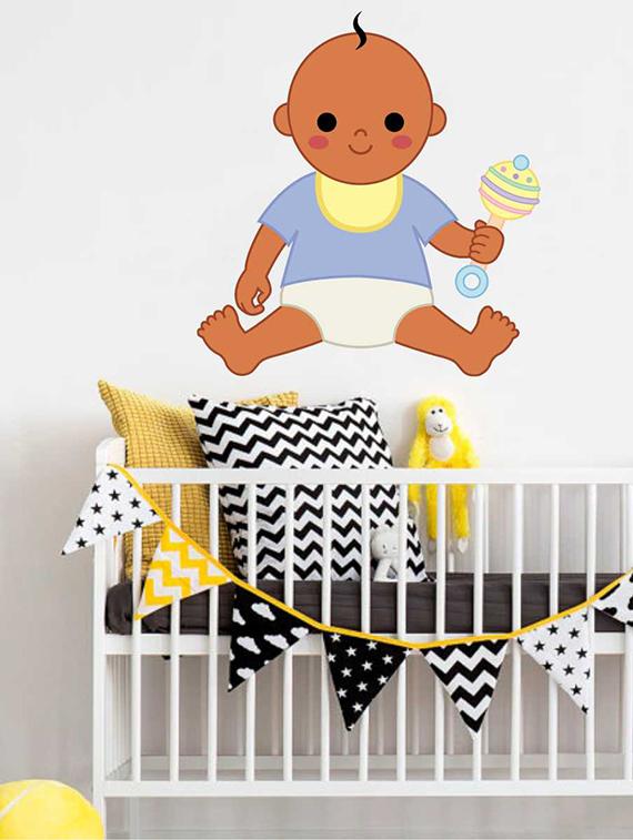 Rawpockets Wall Decals ' Cute Baby ' Wall stickers (PVC Vinyl) Multicolour - 15733791 - Zoom Image - 1