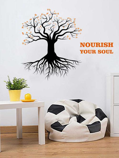 rawpockets wall decals ' " nourish your soul " tree and quote ' wall stickers (pvc vinyl) multicolour - 15733795 - Very Small Image - 1
