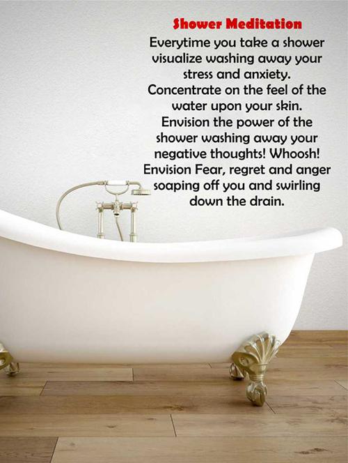 Rawpockets Wall Decals ' "Shower Meditation "Quote ' Wall stickers (PVC Vinyl) Multicolour - 15733796 - Standard Image - 1