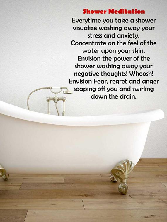 Rawpockets Wall Decals ' "Shower Meditation "Quote ' Wall stickers (PVC Vinyl) Multicolour - 15733796 - Zoom Image - 1