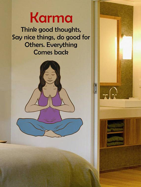 Rawpockets Wall Decals ' Power of Karma ' Wall stickers (PVC Vinyl) Multicolour - 15733798 - Zoom Image - 1