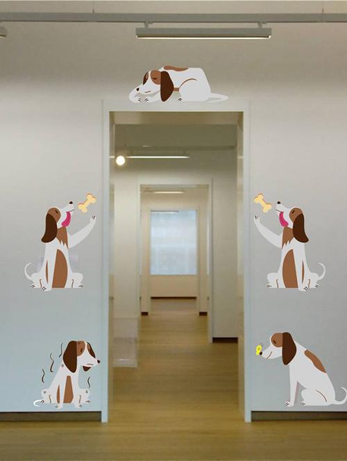 rawpockets wall decals ' dog story ' wall stickers (pvc vinyl) multicolour - 15733806 - Very Small Image - 1